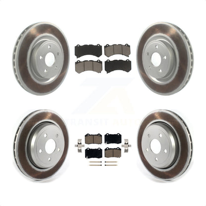 [Avant + Arrière] Kit de disque (revêtu) et plaquette (céramique) de frein pour Jeep Grand Cherokee Dodge Durango KGC-100729 par Transit Auto