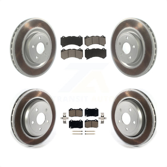 [Avant + Arrière] Kit de disque (revêtu) et plaquette (céramique) de frein pour Jeep Grand Cherokee Dodge Durango KGC-100729 par Transit Auto