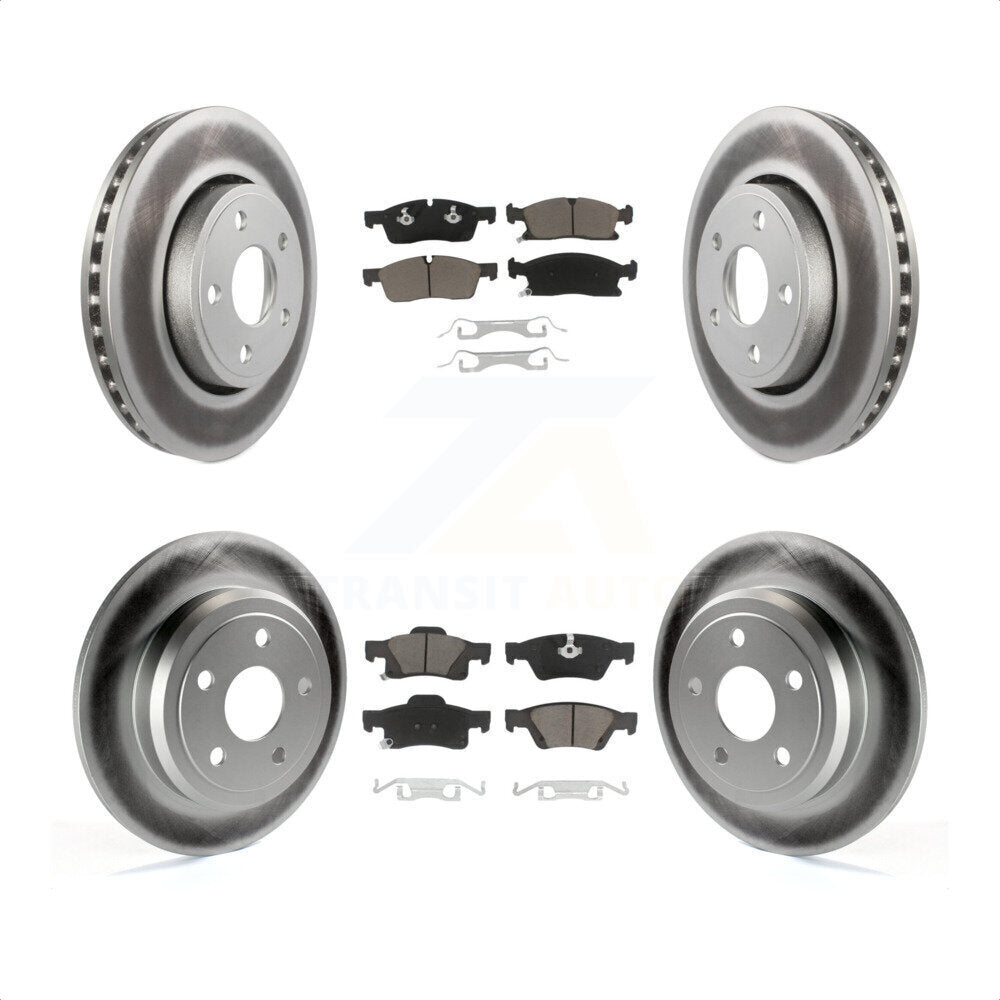 [Avant + Arrière] Kit de disque (revêtu) et plaquette (céramique) de frein pour Dodge Durango KGC-100730 par Transit Auto