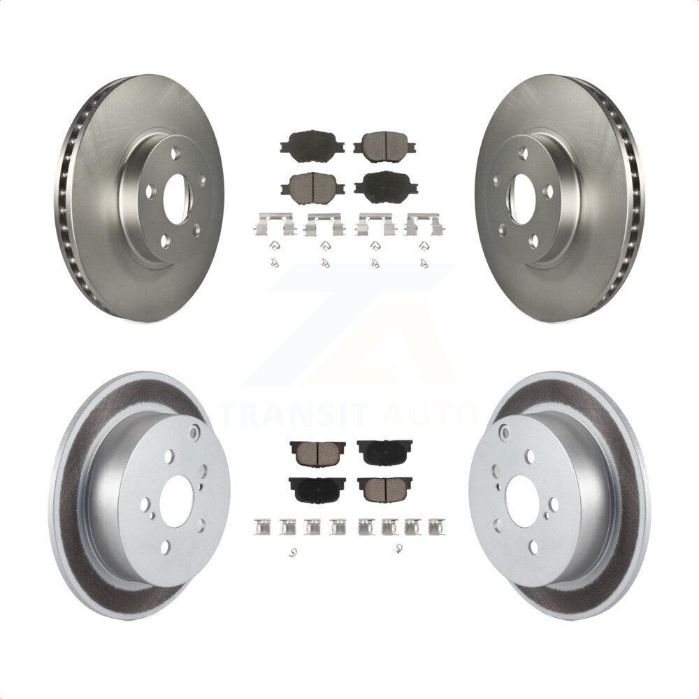 [Avant + Arrière] Kit de disque (revêtu) et plaquette (céramique) de frein pour 2005-2010 Scion tC KGC-100737 par Transit Auto