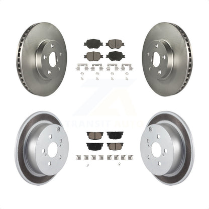 [Avant + Arrière] Kit de disque (revêtu) et plaquette (céramique) de frein pour 2005-2010 Scion tC KGC-100737 par Transit Auto