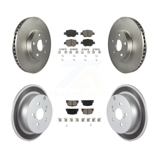 [Avant + Arrière] Kit de disque (revêtu) et plaquette (céramique) de frein pour 2005-2010 Scion tC KGC-100737 par Transit Auto