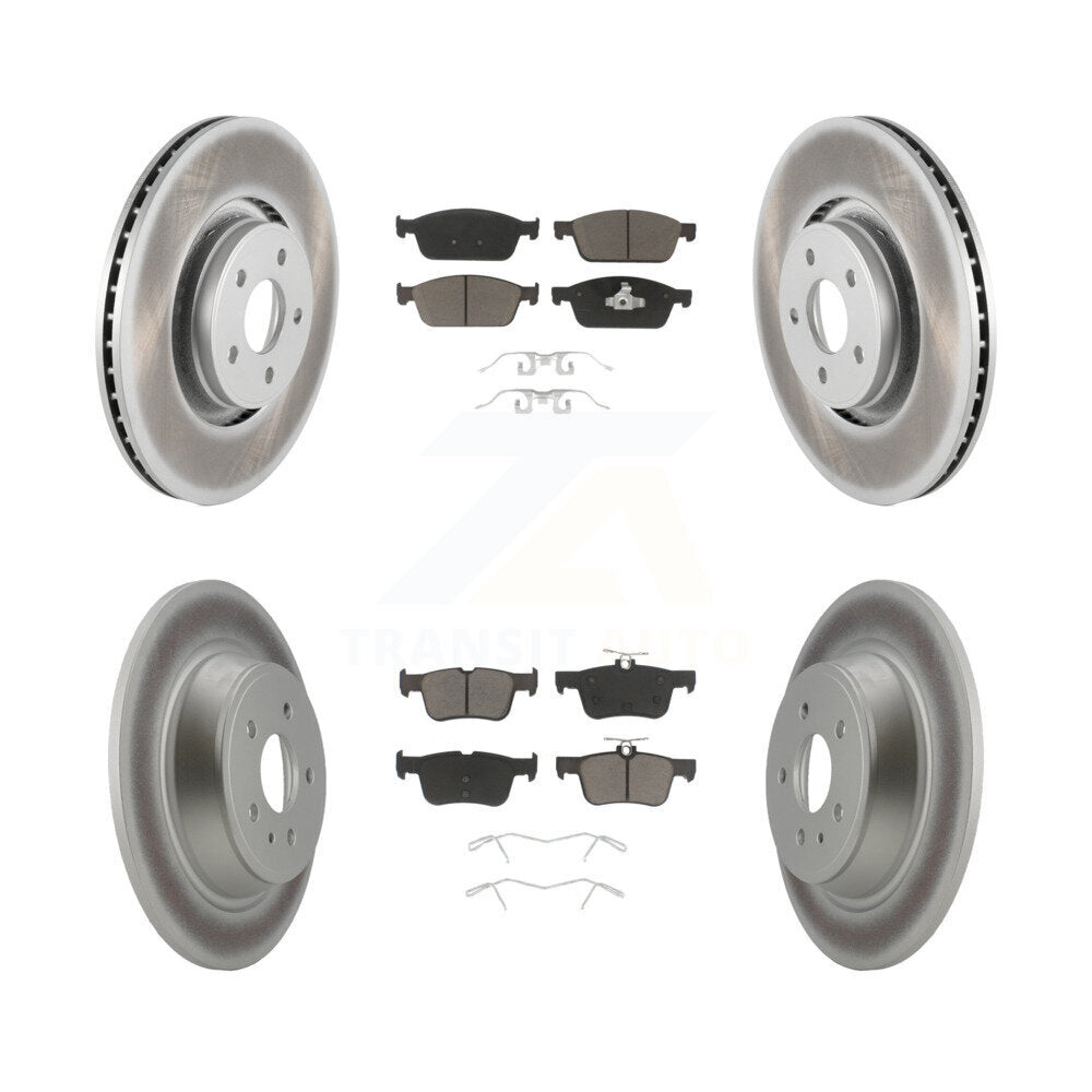 [Avant + Arrière] Kit de disque (revêtu) et plaquette (céramique) de frein pour Lincoln MKC KGC-100738