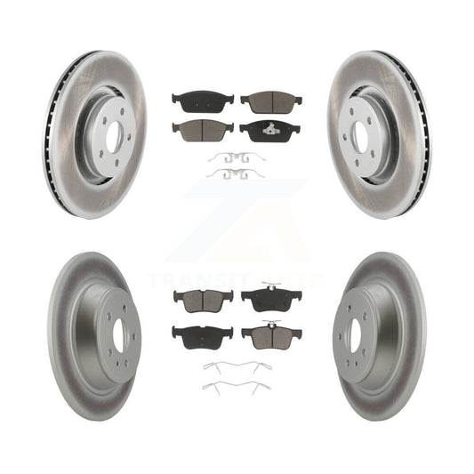 [Avant + Arrière] Kit de disque (revêtu) et plaquette (céramique) de frein pour Lincoln MKC KGC-100738