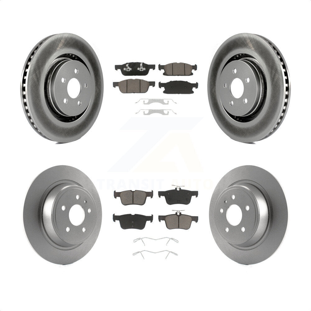 [Avant + Arrière] Kit de disque (revêtu) et plaquette (céramique) de frein pour 2017 Lincoln MKX avec 14mm Wheel Lugs KGC-100743 par Transit Auto