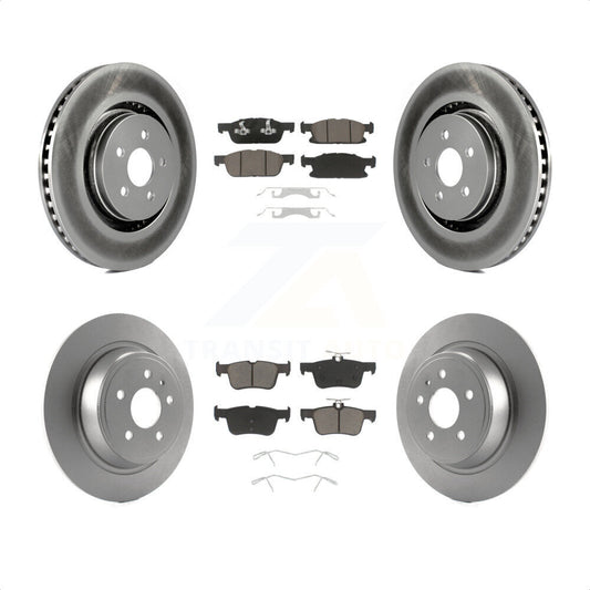 [Avant + Arrière] Kit de disque (revêtu) et plaquette (céramique) de frein pour 2017 Lincoln MKX avec 14mm Wheel Lugs KGC-100743 par Transit Auto