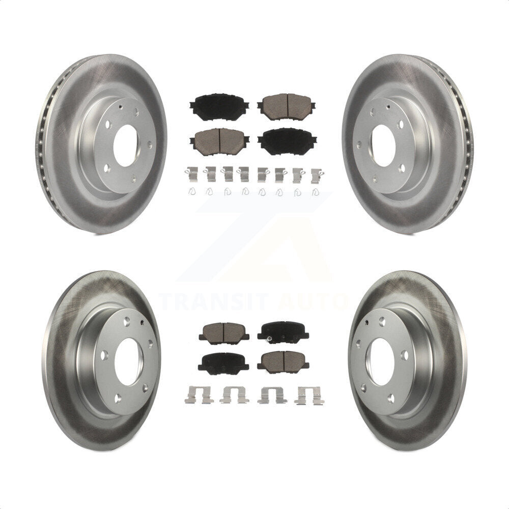 [Avant + Arrière] Kit de disque (revêtu) et plaquette (céramique) de frein pour Mazda 3 Sport 2.5L KGC-100758 par Transit Auto