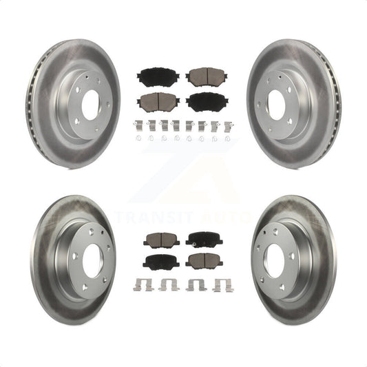 [Avant + Arrière] Kit de disque (revêtu) et plaquette (céramique) de frein pour Mazda 3 Sport 2.5L KGC-100758 par Transit Auto