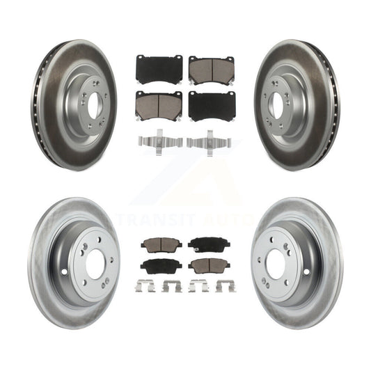 [Avant + Arrière] Kit de disque (revêtu) et plaquette (céramique) de frein pour 2012-2014 Hyundai Genesis 5.0L KGC-100763