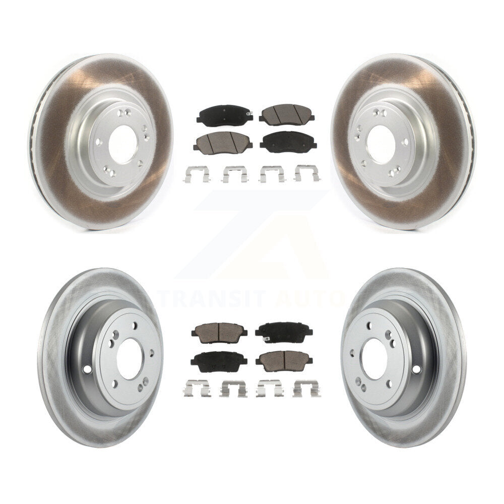 [Avant + Arrière] Kit de disque (revêtu) et plaquette (céramique) de frein pour 2012 Hyundai Genesis 3.8L KGC-100769