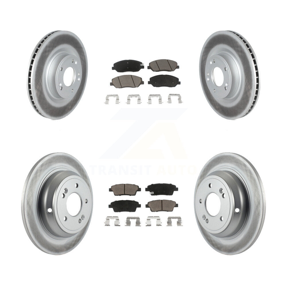 [Avant + Arrière] Kit de disque (revêtu) et plaquette (céramique) de frein pour Hyundai Genesis 3.8L KGC-100770