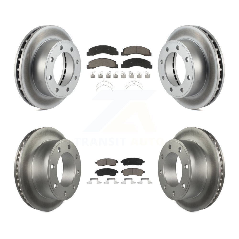 [Avant + Arrière] Kit de disque (revêtu) et plaquette (céramique) de frein pour Ford F-250 Super Duty Excursion 4WD KGC-100771