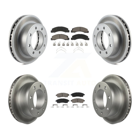 [Avant + Arrière] Kit de disque (revêtu) et plaquette (céramique) de frein pour Ford F-250 Super Duty Excursion 4WD KGC-100771