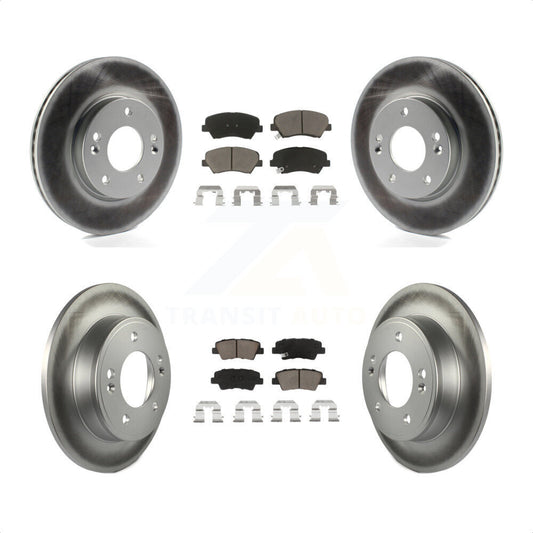 [Avant + Arrière] Kit de disque (revêtu) et plaquette (céramique) de frein pour Hyundai Elantra Kia Forte Veloster GT Forte5 Coupe Koup KGC-100772 par Transit Auto