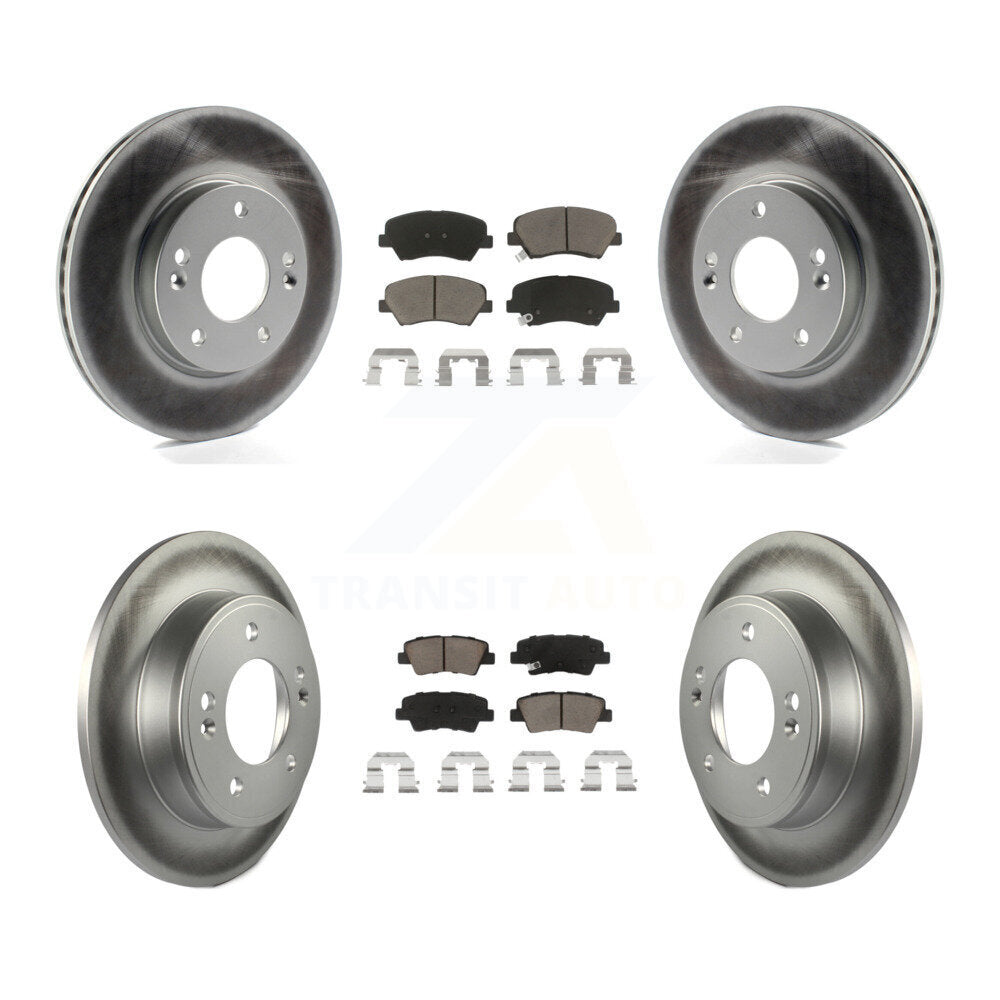 [Avant + Arrière] Kit de disque (revêtu) et plaquette (céramique) de frein pour Hyundai Elantra Kia Forte Veloster GT Forte5 Coupe Koup KGC-100772