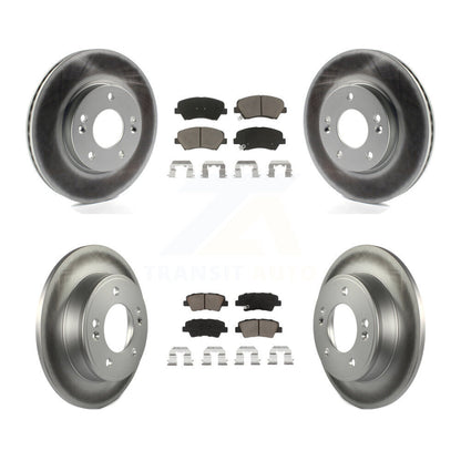 [Avant + Arrière] Kit de disque (revêtu) et plaquette (céramique) de frein pour Hyundai Elantra Kia Forte Veloster GT Forte5 Coupe Koup KGC-100772