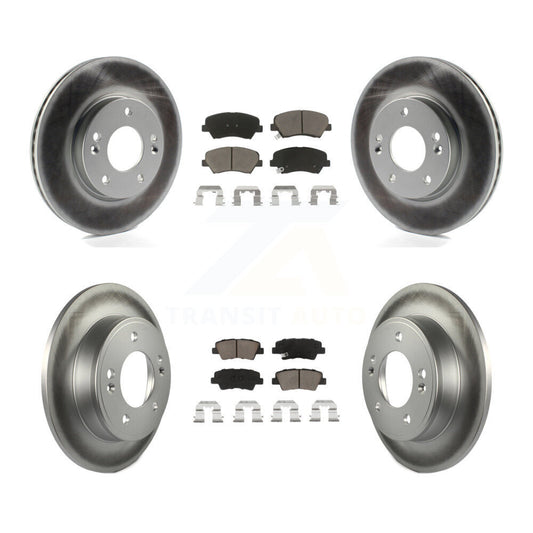 [Avant + Arrière] Kit de disque (revêtu) et plaquette (céramique) de frein pour Hyundai Elantra Kia Forte Veloster GT Forte5 Coupe Koup KGC-100772