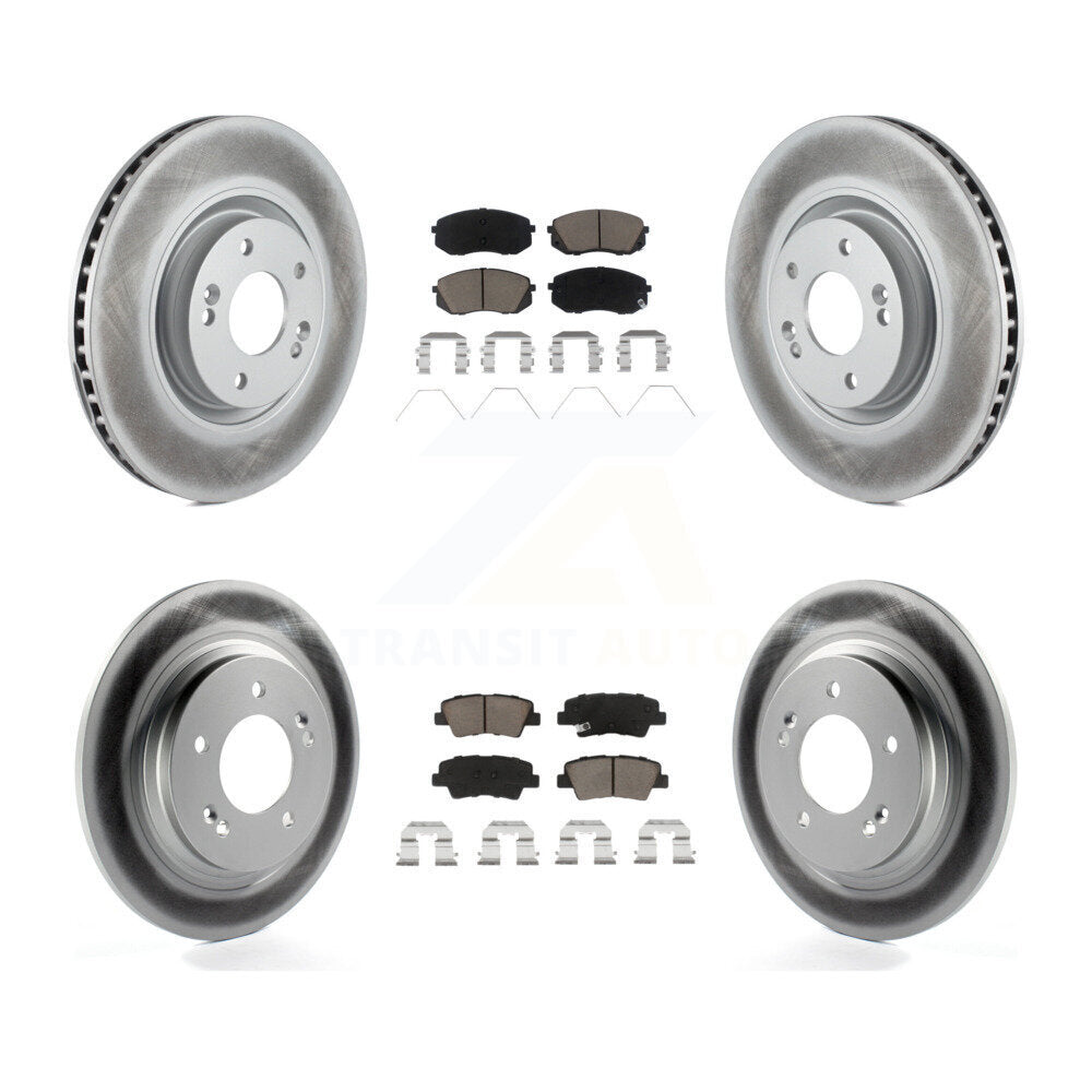 [Avant + Arrière] Kit de disque (revêtu) et plaquette (céramique) de frein pour 2016 Hyundai Sonata GAS engine avec Electric Parking KGC-100773