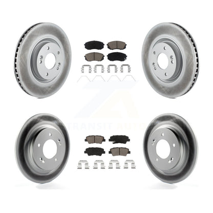 [Avant + Arrière] Kit de disque (revêtu) et plaquette (céramique) de frein pour 2016 Hyundai Sonata GAS engine avec Electric Parking KGC-100773