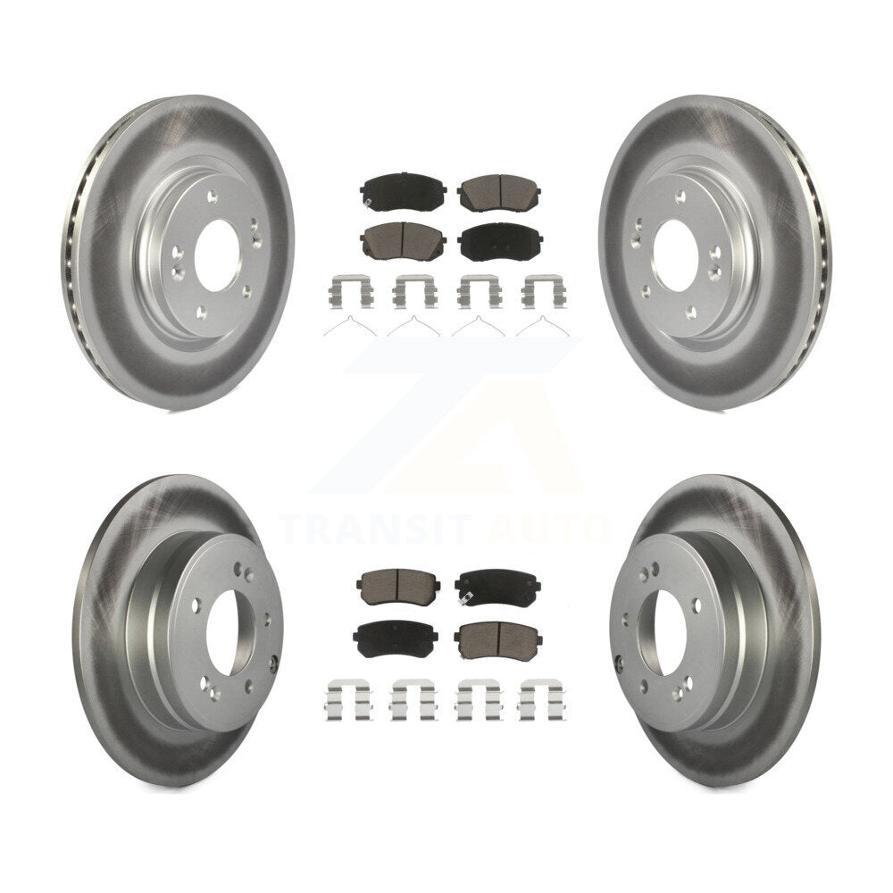 [Avant + Arrière] Kit de disque (revêtu) et plaquette (céramique) de frein pour 2015-2016 Hyundai Sonata GAS engine avec Manual Parking KGC-100774