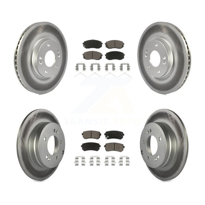 [Avant + Arrière] Kit de disque (revêtu) et plaquette (céramique) de frein pour 2015-2016 Hyundai Sonata GAS engine avec Manual Parking KGC-100774