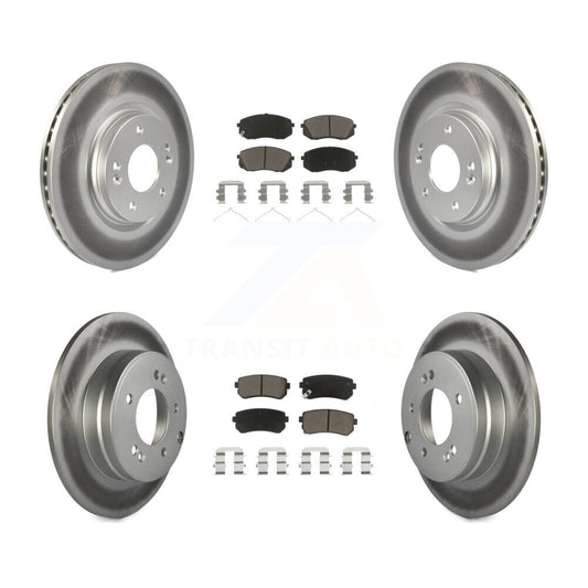 [Avant + Arrière] Kit de disque (revêtu) et plaquette (céramique) de frein pour 2015-2016 Hyundai Sonata GAS engine avec Manual Parking KGC-100774