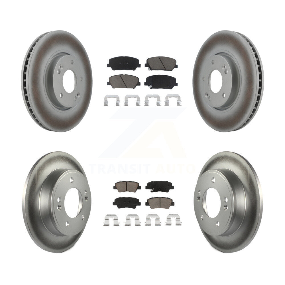 [Avant + Arrière] Kit de disque (revêtu) et plaquette (céramique) de frein pour Hyundai Veloster Kia Forte Koup KGC-100775