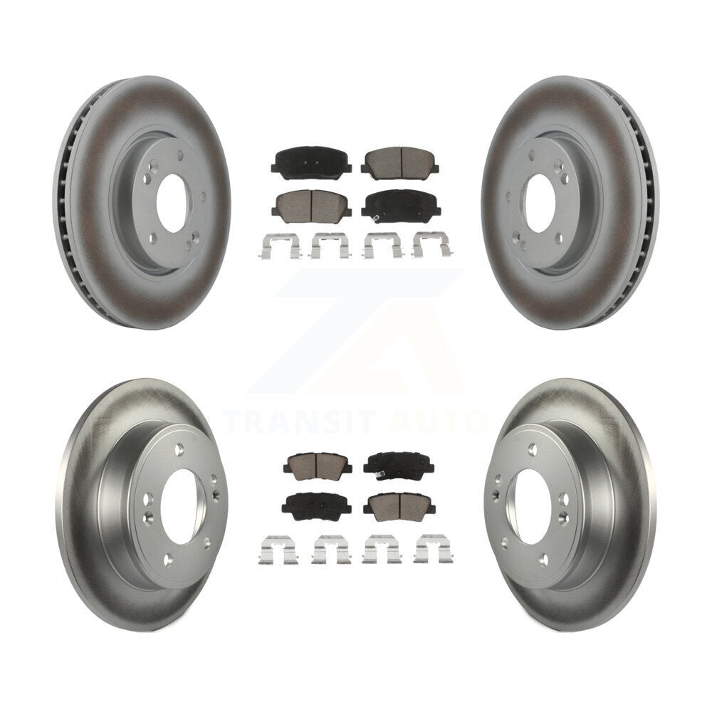 [Avant + Arrière] Kit de disque (revêtu) et plaquette (céramique) de frein pour Kia Forte Forte5 Koup KGC-100776