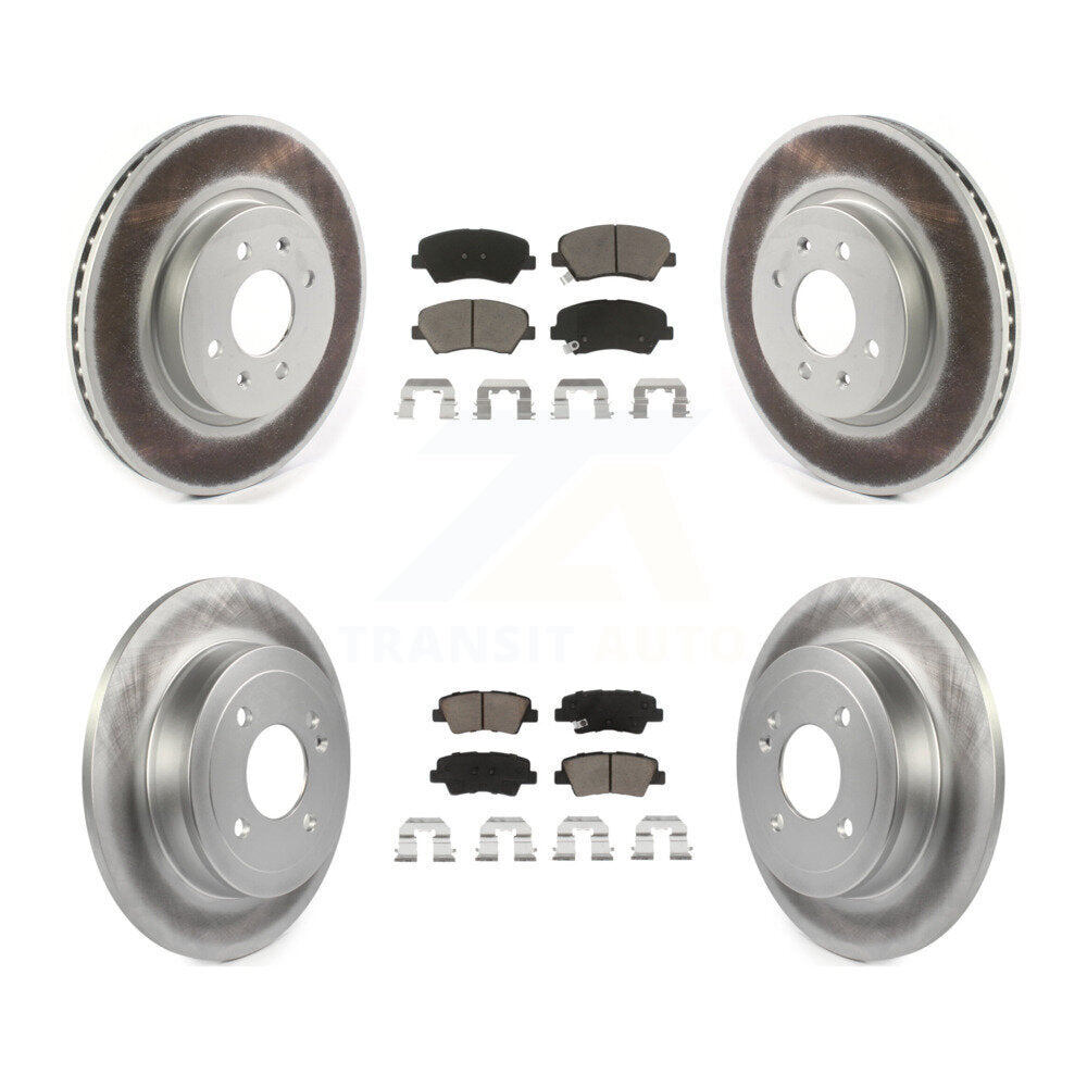 [Avant + Arrière] Kit de disque (revêtu) et plaquette (céramique) de frein pour Kia Rio KGC-100777