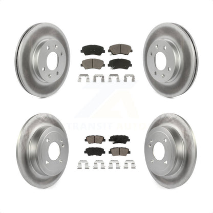 [Avant + Arrière] Kit de disque (revêtu) et plaquette (céramique) de frein pour Hyundai Accent Kia Rio KGC-100778 par Transit Auto