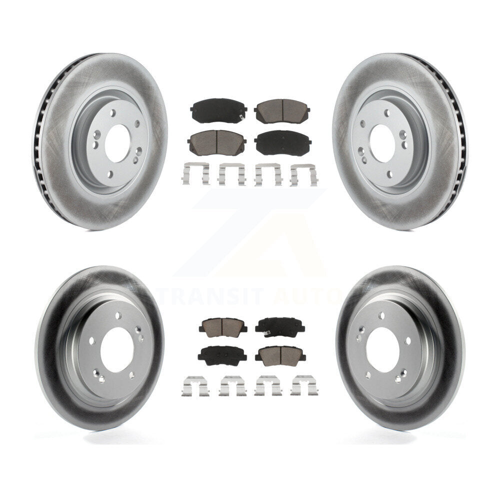 [Avant + Arrière] Kit de disque (revêtu) et plaquette (céramique) de frein pour Hyundai Sonata Kia Cadenza avec Electric Parking KGC-100779