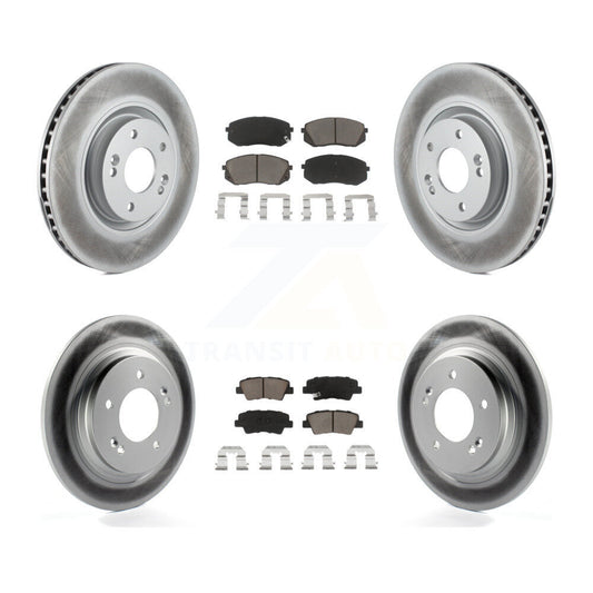 [Avant + Arrière] Kit de disque (revêtu) et plaquette (céramique) de frein pour Hyundai Sonata Kia Cadenza avec Electric Parking KGC-100779