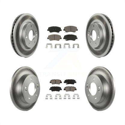 [Avant + Arrière] Kit de disque (revêtu) et plaquette (céramique) de frein pour 2014 Kia Forte5 EX KGC-100780 par Transit Auto