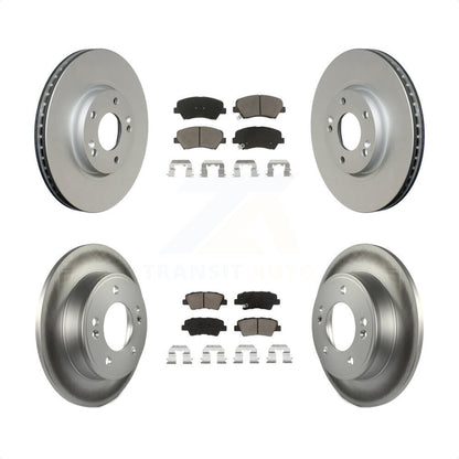 [Avant + Arrière] Kit de disque (revêtu) et plaquette (céramique) de frein pour 2015 Hyundai Veloster Tech RE FLEX SE KGC-100781 par Transit Auto