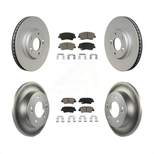 [Avant + Arrière] Kit de disque (revêtu) et plaquette (céramique) de frein pour 2015 Hyundai Veloster Tech RE FLEX SE KGC-100781 par Transit Auto