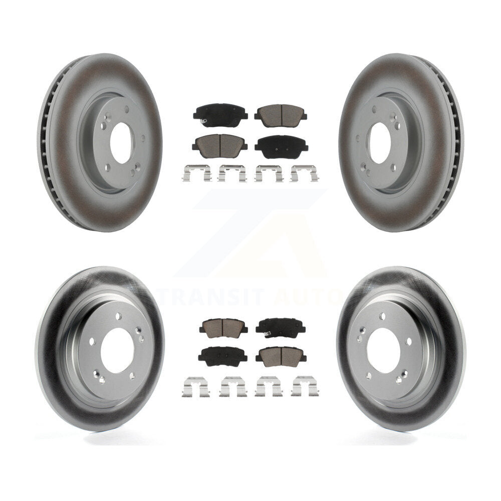[Avant + Arrière] Kit de disque (revêtu) et plaquette (céramique) de frein pour Kia Optima avec Electric Parking KGC-100784