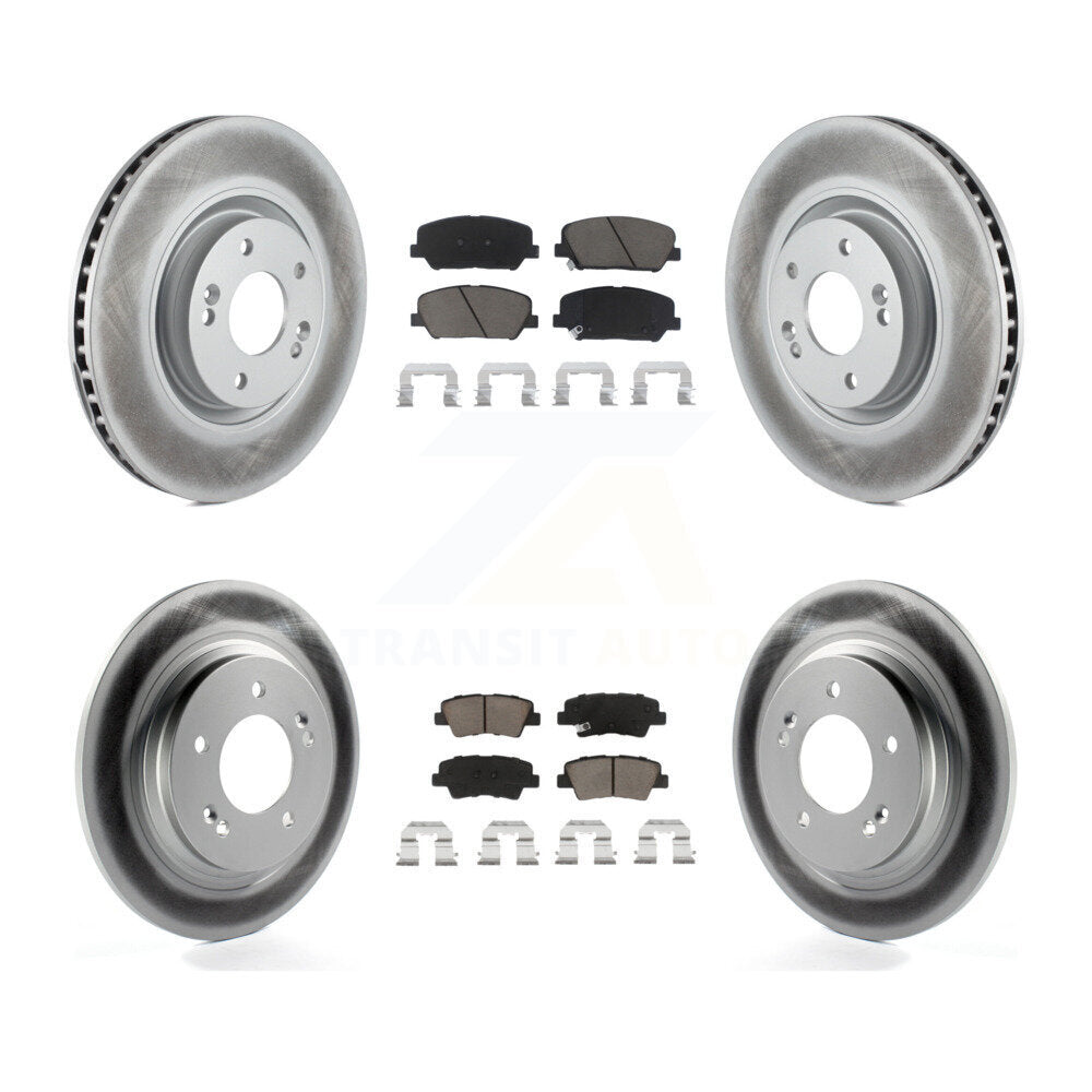 [Avant + Arrière] Kit de disque (revêtu) et plaquette (céramique) de frein pour 2013-2015 Kia Optima 2.0L avec Electric Parking KGC-100785