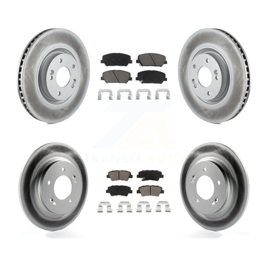 [Avant + Arrière] Kit de disque (revêtu) et plaquette (céramique) de frein pour 2013-2015 Kia Optima 2.0L avec Electric Parking KGC-100785
