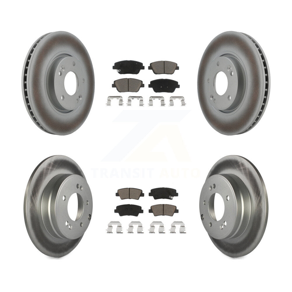 [Avant + Arrière] Kit de disque (revêtu) et plaquette (céramique) de frein pour Hyundai Sonata Kia Optima KGC-100786