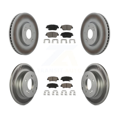 [Avant + Arrière] Kit de disque (revêtu) et plaquette (céramique) de frein pour Hyundai Sonata Kia Optima KGC-100786