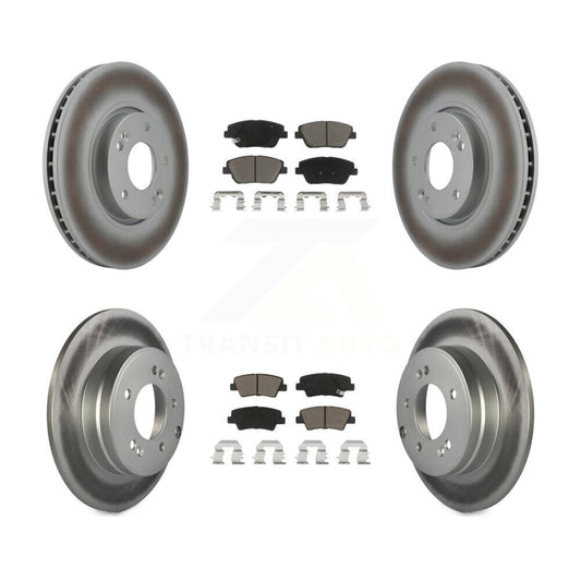 [Avant + Arrière] Kit de disque (revêtu) et plaquette (céramique) de frein pour Hyundai Sonata Kia Optima KGC-100786