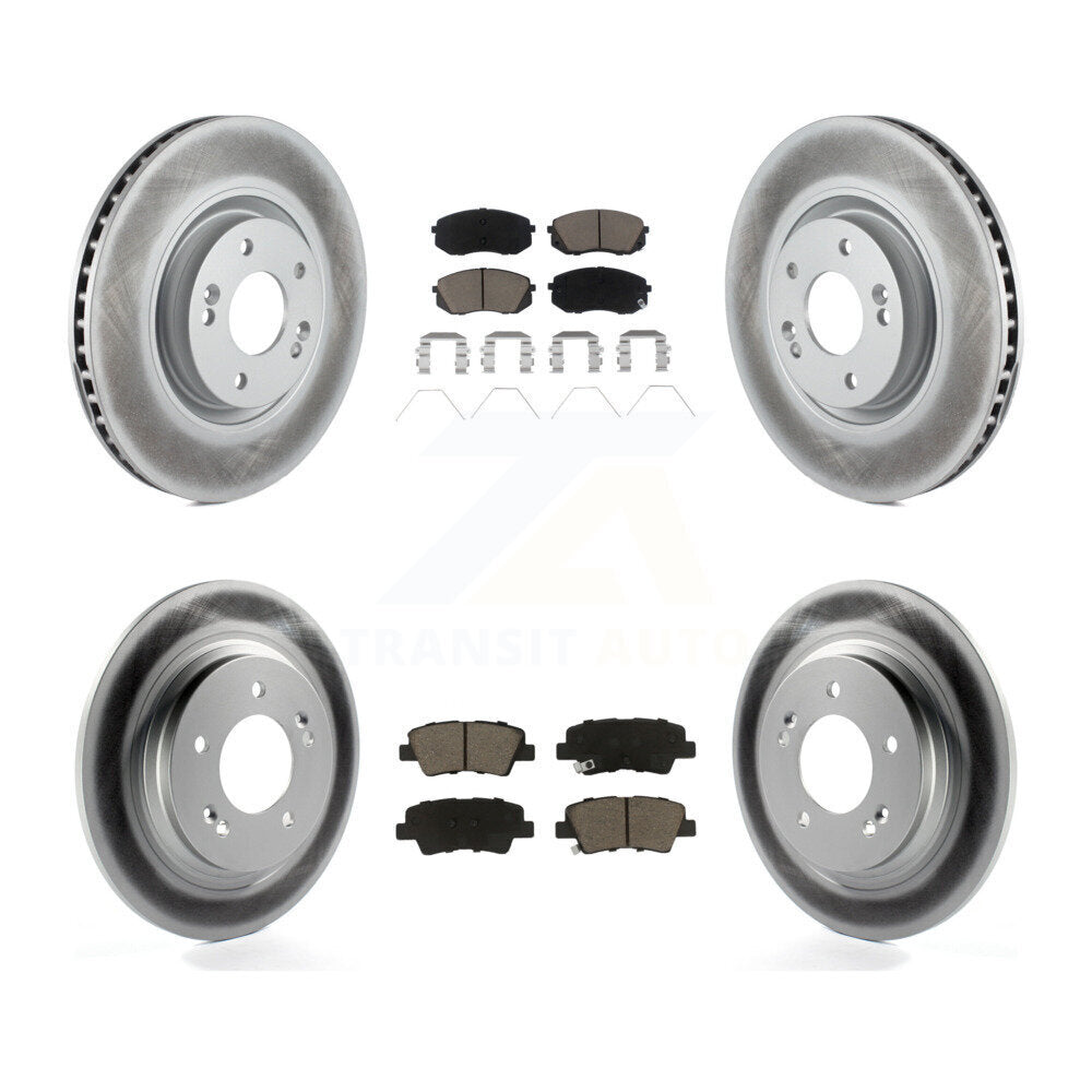 [Avant + Arrière] Kit de disque (revêtu) et plaquette (céramique) de frein pour Kia Optima avec Electric Parking KGC-100794