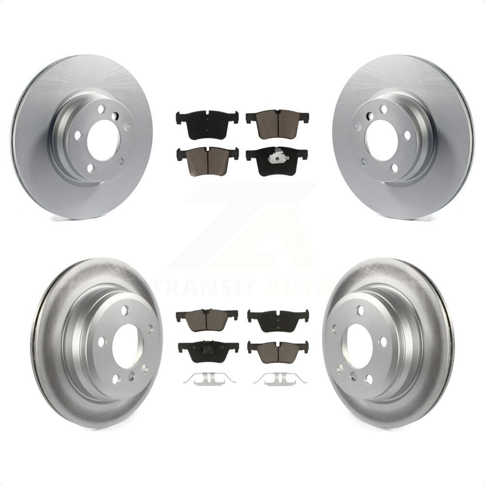[Avant + Arrière] Kit de disque (revêtu) et plaquette (céramique) de frein pour BMW 328i xDrive 428i sans Blue Painted Calipers KGC-100799 par Transit Auto