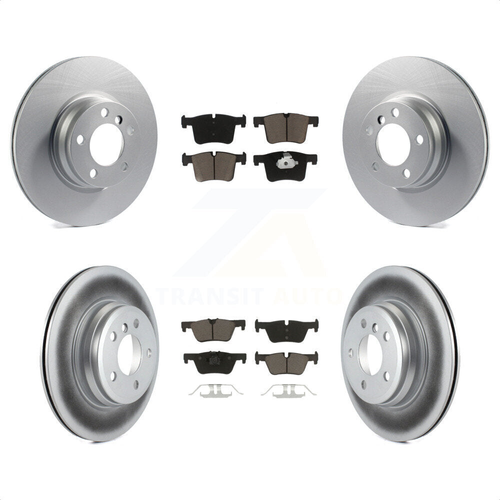 [Avant + Arrière] Kit de disque (revêtu) et plaquette (céramique) de frein pour 2015 BMW 328i xDrive sans Blue Painted Calipers KGC-100808 par Transit Auto
