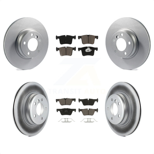 [Avant + Arrière] Kit de disque (revêtu) et plaquette (céramique) de frein pour 2015 BMW 328i xDrive sans Blue Painted Calipers KGC-100808 par Transit Auto