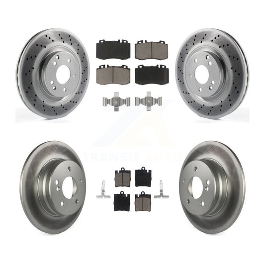 [Avant + Arrière] Kit de disque (revêtu) et plaquette (céramique) de frein pour Mercedes-Benz C230 C320 SLK350 KGC-100813