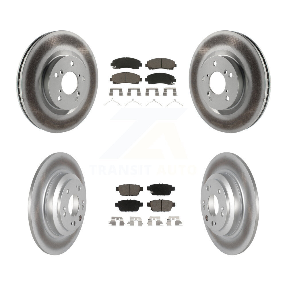 [Avant + Arrière] Kit de disque (revêtu) et plaquette (céramique) de frein pour 2009-2014 Acura TL KGC-100817