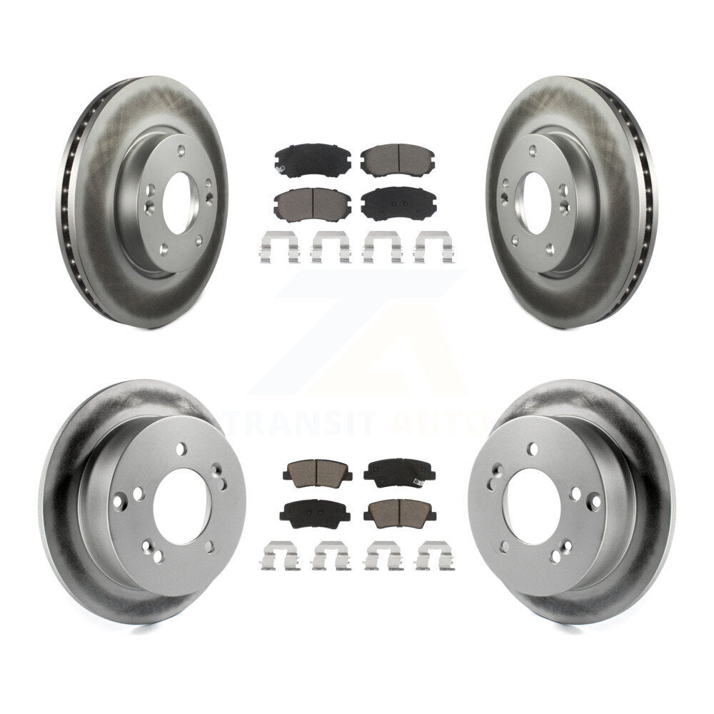 [Avant + Arrière] Kit de disque (revêtu) et plaquette (céramique) de frein pour Hyundai Sonata 2.4L KGC-100819
