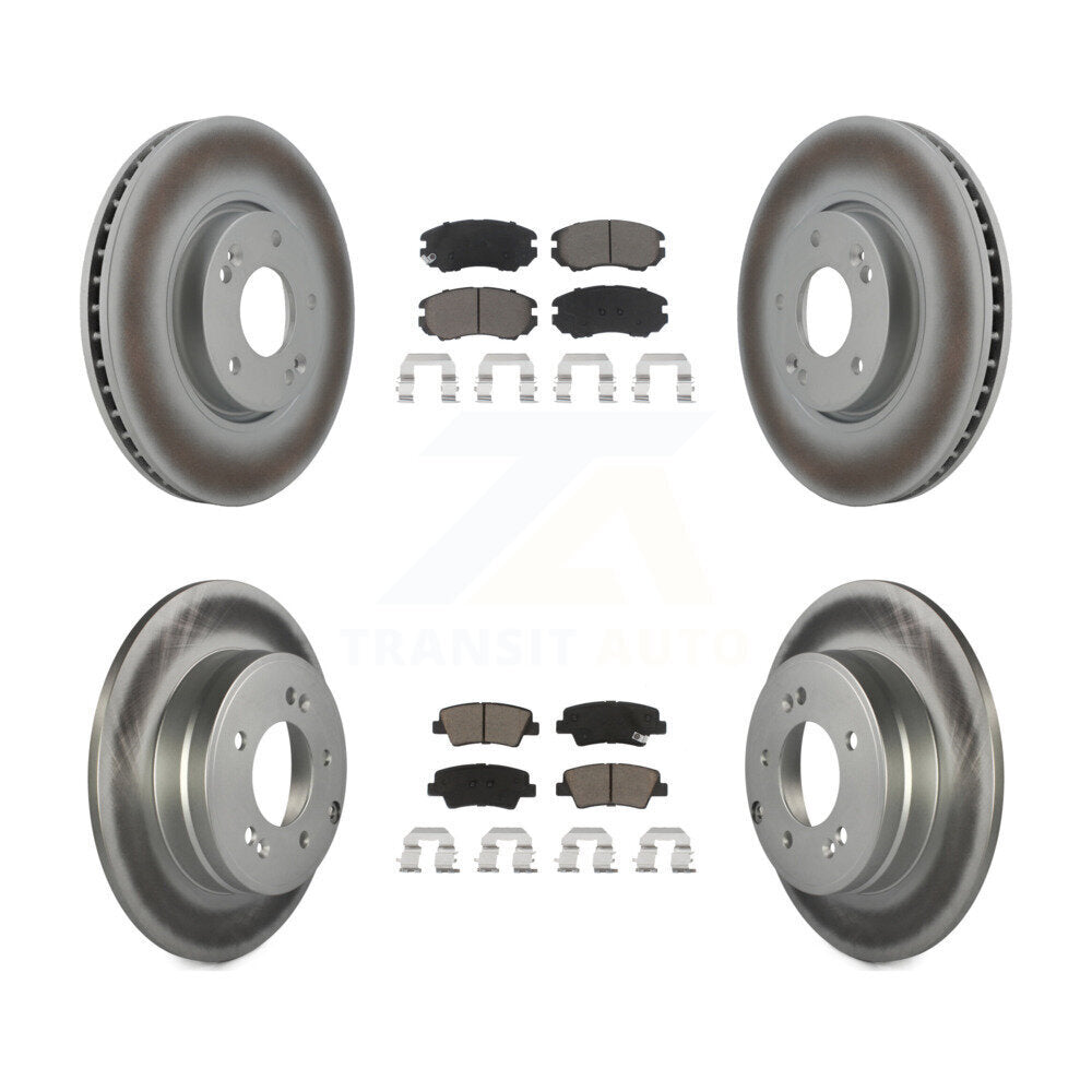[Avant + Arrière] Kit de disque (revêtu) et plaquette (céramique) de frein pour Hyundai Sonata 3.3L KGC-100820