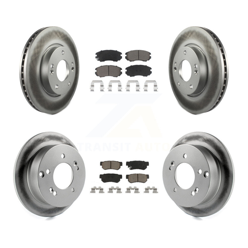 [Avant + Arrière] Kit de disque (revêtu) et plaquette (céramique) de frein pour Hyundai Sonata Kia Sportage Tucson Optima Magentis KGC-100821
